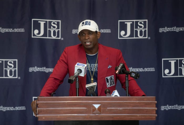 Deion Sanders is introduced at Jackson State
